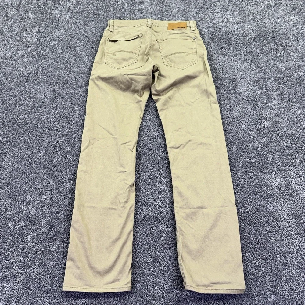 Mavi Zach Jeans Mens 30x32 Beige Regular Straight Denim Stretch Logo Casual